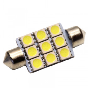 Bec Led Sofit 42mm 9 Smd 5050 12v Alba Cod: Pt77