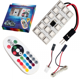 Placa Led Rgb 28x43mm. Cu Telecomanda - 15 Smd 5050 Rgb 12v (Pret/Set)