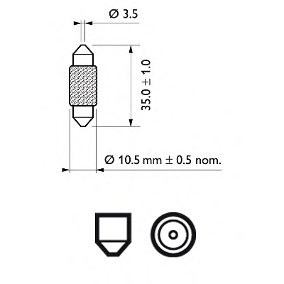 Bec Bord Festoon T10.5x38 12v Set 10 Buc Philips