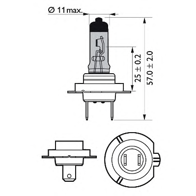 Bec Far H7 55w 12v White Vision Philips