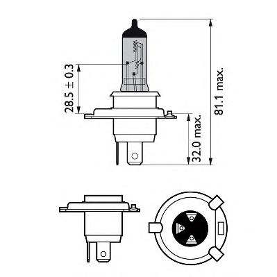 Bec Far H4 P43 60/55w 12v White Vision Philips