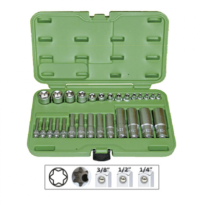 Set 28 Tubulare Torx Scurte Si Lungi