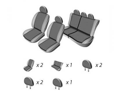 Set Huse Scaun Dacia Logan Mcv 5 Locuri 2006 (Bancheta Fractionata)