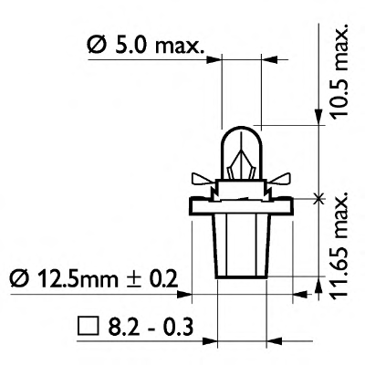 Bax 8.5d/2 Grey Philips (Set 10 Buc)