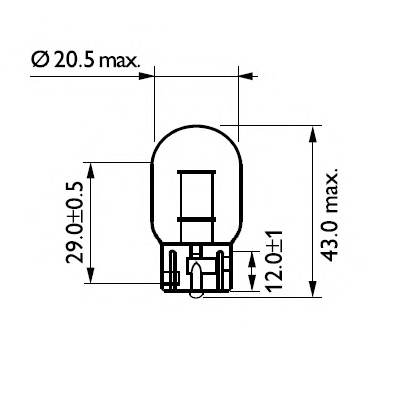 Set 2 Becuri Fara Soclu 12v W21w W3x16d Philips