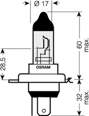 Bec 12v H4 60/55 W Cool Blue Intense Osram