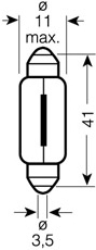 Bec 12v C10w Original Set 10 Buc Osram