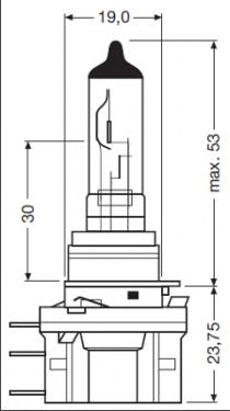 Bec 12v H15 15/55 W Original Osram