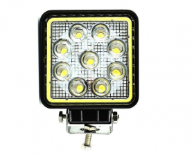 Proiector Led Patrat De 27w 12/24v Spot Beam 30° Cu Angel Eyes Lw016