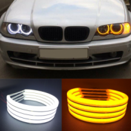 Angel Eyes Cotton Compatibil Bmw E92. Lumina: Alba Drl + Semnalizare Galbena Cod: H-Cot-Wy09